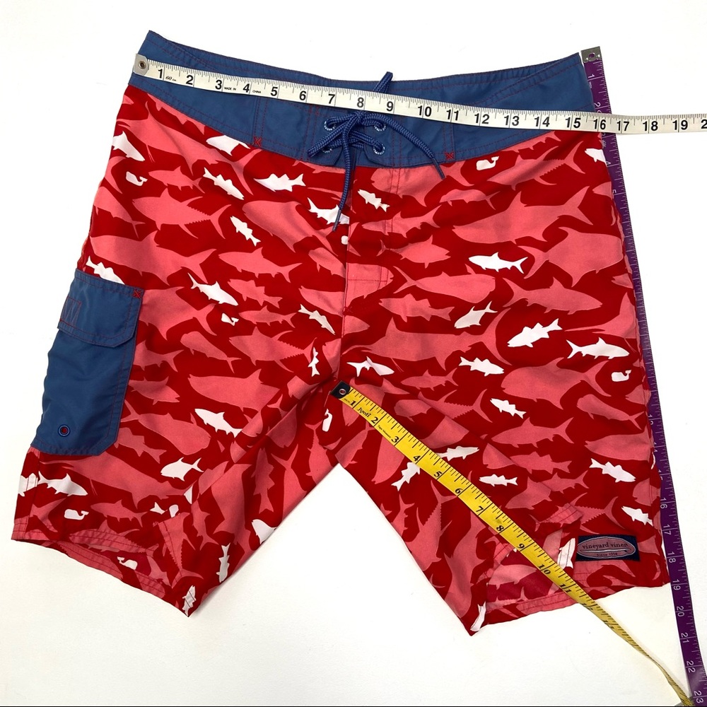 VINEYARD VINES Red Shark Board Shorts - Picture 3 of 14